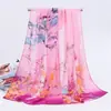 Bufanda de Seda Estampada de Gasa Nueva para Primavera y Verano Bufanda Fina para Mujer Chal Protector Solar de Verano Versátil Doble Uso