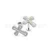 Brincos Cruzados Vintage de Liga de Titânio F136 Piercings Labiais Rosca Interna Joias de Piercing de Titânio G23 Piercings de Osso da Orelha