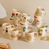 Caneca de Cerâmica Desenho Animado Resistente a Altas Temperaturas Caneca de Café Doméstica Caneca de Água Caneca para Meninas Casal Caneca de Café da Manhã Resistente a Altas Temperaturas