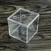 Tanque de Peixe Transparente de Plástico Pequeno Caixa Quadrada Betta Selada Mini Acrílico Mesa de Escritório Mesa Caixa de Criação