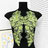 Aplique de malla floral con bordado de lentejuelas y cuentas multicolor para vestidos de novia y de gala, accesorios decorativos DIY, encaje al por mayor