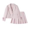 Conjunto Estilo Academia Feminina Princesa Yuanyuan 2026 Outono Novo Estilo Coreano Conjunto de Blazer e Saia JK para Crianças