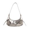 Bolsa de Ombro Retrô Vermelha de Couro Macio com Textura Avançada para o Dia a Dia Feminina 2024 Nova Fashionável Bolsa de Axila Estilo Menina Popular