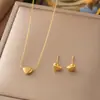 Collar aretes traje de joyería al por mayor transfronterizo 2023 nuevos aretes de acero de alto titanio traje de joyería para mujer al por mayor
