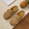 Chinelos Desenho Animado Fofo 2025 Primavera e Verão Novo Estilo Baotou Bico Redondo Plano Conjunto Sapatos Femininos Edição Regular Sapatos Bocken Versátil