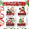 2025 Cruzamento de Fronteira Novo Cartão de Chão de Natal Trem de Pátio Externo Papai Noel Boneco de Neve Placa de Decoração Festa