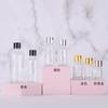 Frasco transparente para aceite esencial de 5 ml a 100 ml con veta plateada, frasco para esencia líquida de 10 ml, frasco gotero de oro rosa de 30 ml