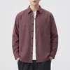 Otoño 2026 Estilo Old Money Estilo Lujo Ligero Estilo Minimalista Camisa de Hombre Americana Holgada Simple Versátil Camisa de Manga Larga
