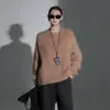 Suéter de Lana Polar de Punto Nuevo Estilo Otoño e Invierno, Suéter Cálido Holgado para Mujer, Suéter Grueso de Cachemira con Cuello Redondo, Estilo Perezoso