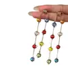 Pendientes de Borla de Cristal de Dopamina de Aguja Plateada, Pendientes Frescos y Dulces Estilo Resort Costero, Pendientes de Lujo Ligero y de Alta Gama para Mujer