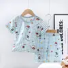 Conjunto Curto de Modal Personalizado para Crianças, Roupa de Casa Fina de Verão para Meninos e Meninas, Pijama Amigo da Pele para Bebê Atacado