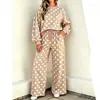Conjunto de Calças Casuais Simples de Cintura Elástica com Estampa de Bolinhas Loose de Cintura Alta para Mulheres - Nova Coleção Outono/Inverno 2026 Europeia e Americana Transfronteiriça