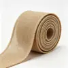 Cinta de imitación lino de colores con borde de alambre para dar forma a rollos de lino, decoración navideña y cotidiana, cinta hecha a mano para manualidades 4 cm