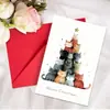 50 Tarjetas Creativas Nuevas de Material para Decoración Navideña con Sobres para Compra Directa Transfronteriza