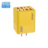 Cargador brillante de 240W 4USB+4PD cabezal de carga para teléfono móvil multipuerto adaptador de corriente 5V2A12W venta al por mayor