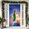 Cubierta de Puerta Decoración de Dibujos Animados del Grinch Cubierta de Puerta Navideña Monstruo Verde Grinch Tela Colgante Tapiz Fondo de Cubierta de Puerta