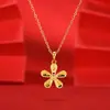 Collar de Flor de Ciruelo Chapado en Oro de 18 Quilates Tallado en CNC para el Sr.. Collar de Cadena para Clavícula de Moda Versátil y Tendencia de Zhou al por Mayor