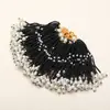 Pingentes de Borla DIY com Contas de Vidro Estilo Antigo para Acessórios Hanfu, Grampos de Cabelo de Rattan Artesanais, Enfeites