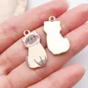 Impresión de Gota de Aceite Gato Lindo Colgante de Aleación Encanto de Gato Pulsera DIY Pendientes Collar Accesorios para Llaves