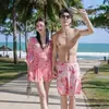 Traje de baño para pareja al por mayor Coreano Vacaciones Playa Conservador Falda de una pieza Estilo Traje de baño para mujer Pantalones de playa para hombre Traje de pareja