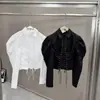 Tops Retro Franceses 2026 Otoño Nueva Moda Versátil Moldeador de Cintura Diseño de Alta Gama Camisa con Cordones para Mujer