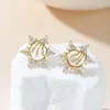 Pendientes Nuevos de Moda de Alta Gama y Estilo Coreano Elegante, Pendientes de Estrella de Seis Puntas con Circonita, Pendientes de Barra Fina, Pendientes Creativos para Exportación