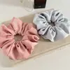 Goma para el pelo plisada de satén texturizado color liso estilo coreano con pedrería, Lazo de tela para moño, Accesorio para el pelo para coleta