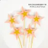 Tarjeta de Pastel de Estrella de Cinco Puntas Tridimensional Bandera de Estrella de Doble Capa Suministros de Decoración para Mesa de Postres de Fiesta de Cumpleaños
