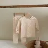 Conjunto Coreano de Ropa de Casa para Niños Otoño e Invierno, Ropa Interior Térmica, Pijama, Tejido Cepillado, Clase A, Defectos Menores por Defecto, Sin Devoluciones ni Cambios