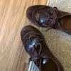 Zapatos de cuero para mujer de suela gruesa, retro, versátiles, de corte bajo, para ir al trabajo, modelo nuevo 2026, patchwork, mocasines cómodos y versátiles, modernos