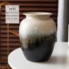 Florero de Cerámica Gris y Blanco con Gradiente y Esmalte Brillante Flores Secas Cultivadas en Agua Moderno Simple Nuevo Chinoiserie Muebles para el Hogar Florero de Cerámica