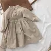 Vestido de primavera de manga larga para niña 2026 nuevo estilo celebridad de internet elegante moderno niños medianos y mayores vestido de princesa