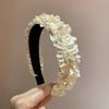 Accesorios para el cabello de moda coreana, diadema ancha con borde de oreja plegable hecha a mano con trenza de tres hilos, estilo retro de hada, elegante y de alta calidad.