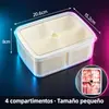 Caja de plástico de grado alimenticio con múltiples compartimentos para escurrir y almacenar, caja de almacenamiento para porcionar y sellar frutas, verduras y carnes frescas de cocina