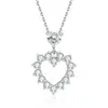 Exclusivo transfronterizo europeo y americano: Elegante collar con colgante en forma de corazón, una pieza de joyería de moda para mujer, con detalles de diamantes, hecho de plata S925