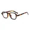 Nuevas Monturas de Gafas de Acetato Color Carey Retro Unisex Anti-Luz Azul Sin Graduación Modernas y Versátiles 3988