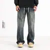 Ceecuz Jeans de Diseño Vintage Desestructurado para Herramientas para Hombre Estilo Americano Marca de Moda Lavado Antiguo Holgados Pierna Ancha Pantalones