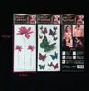 Atacado de fábrica personalizado adesivos de tatuagem 3D rosa borboleta tridimensional caracteres chineses inglês adesivos de tatuagem à prova d'água
