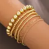 Europa y Estados Unidos transfronterizo nuevo ins retro moda de alta gama pulsera conjunto cadena cuentas redondas joyería juego de 6 piezas Yiwu accesorios