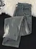 Jeans Masculino de Outono e Inverno Nova Marca Transfronteiriça Tendência Versátil High-End Simples Retrô Casual Slim Reto Calças