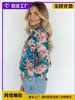 2026 Nueva Camisa Elegante de Comercio Exterior Transfronterizo para Mujer, Estampada, de Primavera y Otoño, Cuello Solapa, Manga Larga, Holgada, Tallas Grandes