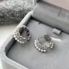 Aretes de Encaje Francés Casual para Niña Perlas Aretes para Mujer Lujo Accesible Gama Alta Elegantes Elegantes Aretes de Moda Clips para Orejas