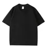 Nueva camiseta básica de manga corta para hombre de color liso 2025, peso pesado de 220 g, camiseta casual de cuello redondo para hombre y mujer, hombre