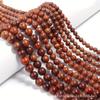 Cuentas Redondas de Madera Maciza con Textura Natural 6-12MM Cuentas Rojas Birmanas Pulsera de Rosario Hecha a Mano Accesorios de Joyería para Pulsera