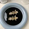 Estilo Garota Quente Y2K Estrela Metal Presilha Bico de Pato Celebridade da Internet Feminina Novo Estilo Presilha Estrela de Cinco Pontas Franja Lateral Presilha de Um Caractere