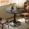 Mesa redonda branca Tulipa Nórdica casual mesa de recepção para negociações de negócios mesa lateral para varanda quarto mesa de jantar minimalista para milk tea