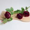 Rosa de simulación, 3 pequeñas rosas de franela, paquete para San Valentín, boda, decoración del hogar, flores falsas de simulación, transfronterizas