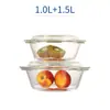 Y*H Bol de Vidrio Resistente a Altas Temperaturas con Tapa Flan de Huevo al Vapor Hogareño Bol para Fideos Instantáneos Bol de Sopa con Doble Asa Bol para Ensalada Horno de Microondas