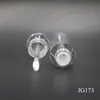Tubo vacío para brillo de labios con tapa superior esférica de 2 ml, tubo para brillo de labios con varilla de cepillo redonda transparente, suministro de materiales de embalaje de plástico