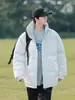 Chaqueta de Algodón para Hombre Enbu Otoño/Invierno Engrosada Estilo Coreano Moda Tendencia Falso Dos Piezas Ropa de Algodón Estilo Hong Kong Holgada Casual Chaqueta de Pan